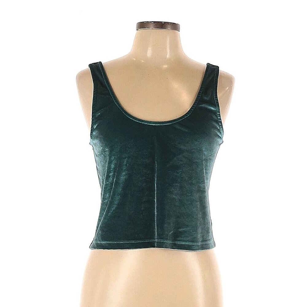 silence + noise - velvet tank - teal blue - size L